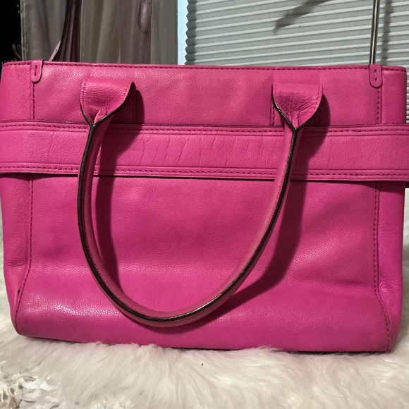Kate Spade hot pink shoulder bag.  12 inches wide x 9 inches high. - Picture 3 of 7